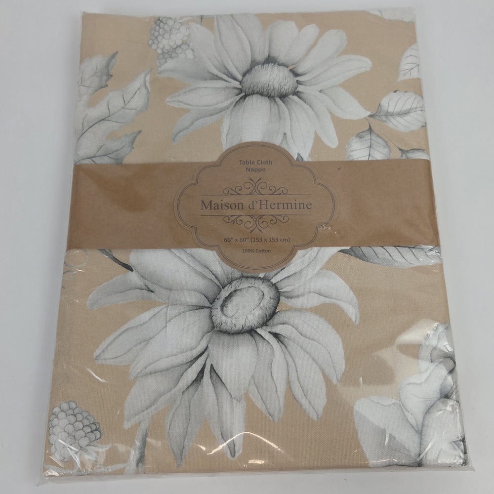 Maison d'Hermine Table Cloth 60" x 60" Pretty Autumn 100% Cotton